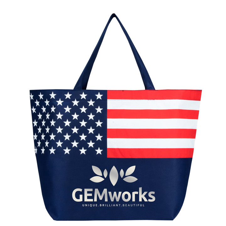 American Flag Non - Woven Tote Bag - Metallic imprint - Printesta