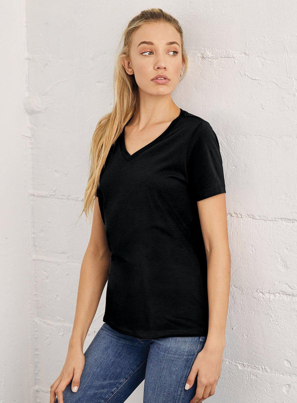 BELLA+CANVAS ® Women’s Relaxed Jersey Short Sleeve V - Neck Tee - DTF - Printesta