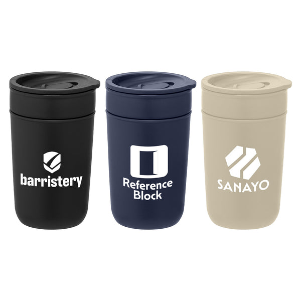 Danube - 12 oz. Ceramic Tumbler with Recycled Plastic Exterior & Lid - Printesta