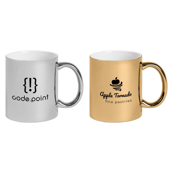 Deco - 11 oz. Metallic Ceramic Mug - Printesta