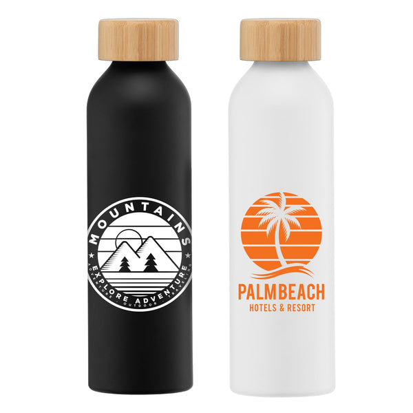 Eden - 20 oz. Aluminum Water Bottle with Bamboo Lid - Printesta