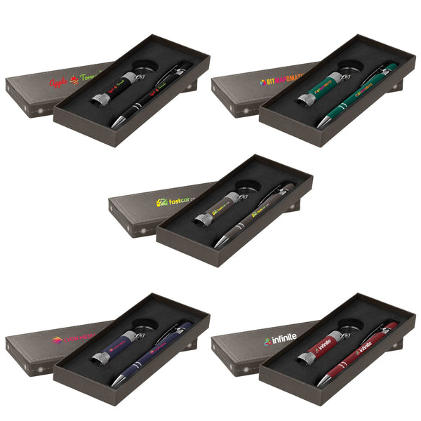 Ellipse & Chroma Softy Gift Set - ColorJet on Pen, Flashlight & Box - Printesta