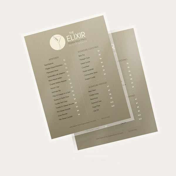 Laminated Menus - Printesta