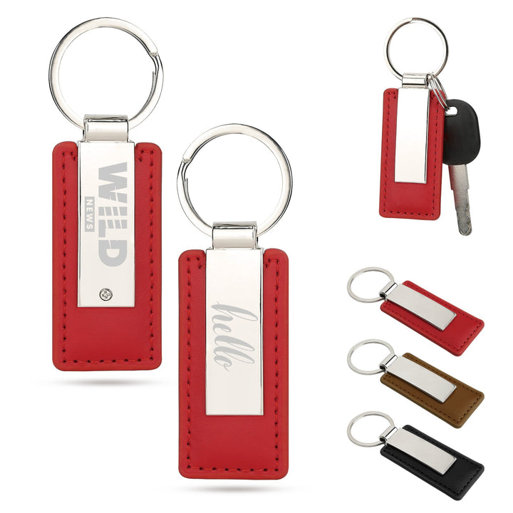 Metal Keychain With PU Leather - Printesta