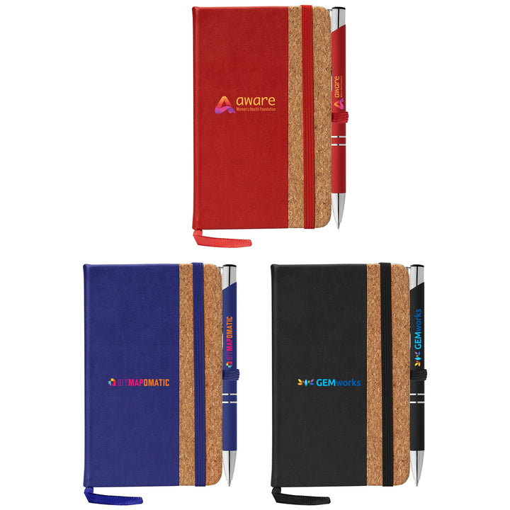Miller Cork Notebook & Tres - Chic Pen Gift Set - ColorJet - Printesta